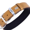 Doggie Comfort Deri Kemik Süslü Köpek Boyun Tasması Large Camel 3.5x52-60 Cm