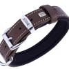 Doggie Comfort Deri Kemik Süslü Köpek Boyun Tasması Medium Kahverengi 2.5x37-45 Cm