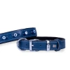 Doggie Comfort Deri Nazar Boncuklu Köpek Boyun Tasması Medium Mavi 3x42-50 Cm