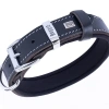Doggie Comfort Deri Nazar Boncuklu Köpek Boyun Tasması Medium Siyah 2.5x37-45 Cm