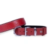 Doggie Comfort Deri Pati Desenli Köpek Boyun Tasması Large Kırmızı 4x57-65 Cm