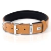 Doggie Comfort Deri Pati Desenli Köpek Boyun Tasması Medium Camel 3x42-50 Cm