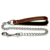 Doggie Comfort Deri Zincirli Köpek Gezdirme Tasması Medium Kahverengi 4.5x80 Cm