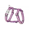 Red Dingo Reflektörlü Ziggy Desenli Köpek Göğüs Tasması Mor 25 Mm Xlarge