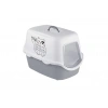 Stefanplast Cathy Griffe Kedi Desenli Kapalı Kedi Tuvaleti Beyaz/Gri 56x40x40 Cm