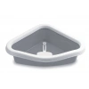 Stefanplast Sprint Corner Köşeli Açık Kedi Tuvaleti Beyaz/Gri 56x40x14 Cm