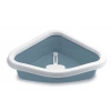 Stefanplast Sprint Corner Köşeli Açık Kedi Tuvaleti Beyaz/Mavi 56x40x14 Cm