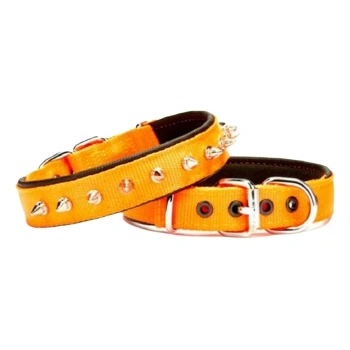 Doggie Comfort Dokuma Çivili Köpek Boyun Tasması Large Turuncu 2.5x42-50 Cm