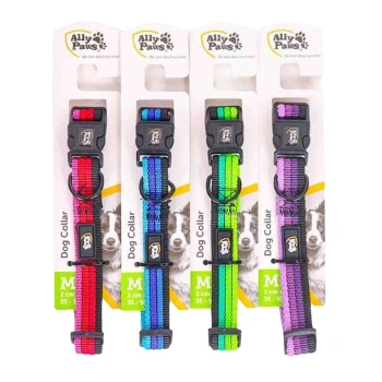 Ally Paws Dog Collar Renkli Köpek Boyun Tasması M 2 Cm 35 - 50 Cm