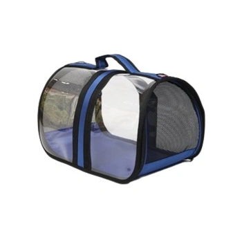 Bacco Milano Şeffaf Kedi Köpek Taşıma Çantası Mavi