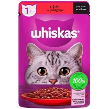 Whiskas Pouch Sığır Etli Yetişkin Konserve Kedi Maması 85 Gr