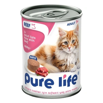 Pure Life Pate Biftekli Etli Yetişkin Kedi Konserve Maması 400 Gr