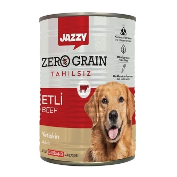 Jazzy Zero Graın Tahılsız Etli Beef Yetişkin Köpek Konservesi 380 Gr