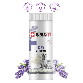 Supravet Dry Shampoo Lavanta Özlü Kedi Köpek Toz Şampuan 150 Ml