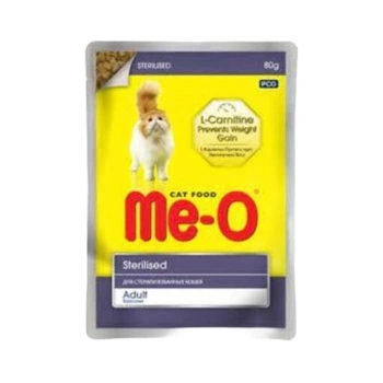 Me-O Kilo Kontrolü İçin L-carnitinli Tavuk Etli Kısırlaştırılmış Kedi Konservesi 80 Gr