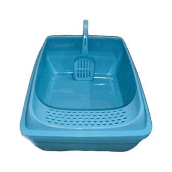 Vetinova Kürekli Açık Kedi Tuvaleti Mavi