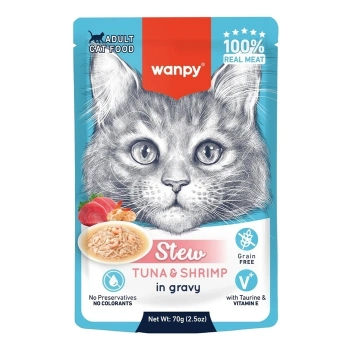 Wanpy Karides & Ton Yaş Kedi Maması 70 Gr