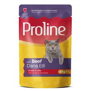 Proline Jöle İçinde Et Parçacıklı Dana Etli Yetişkin Kedi Maması (85 g)
