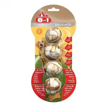 8 In 1 Delights Balls S Size Tavuklu Köpek Çiğneme Topu 4 Adet