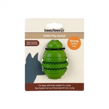 Beeztees Sumo Dental Ödül Hazneli Kauçuk Köpek Çiğneme Oyuncağı Large Yeşil 15 Cm