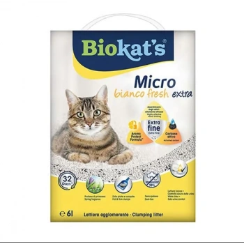 Biokats Micro Fresh Extra Bahar Kokulu Aktif Karbonlu Topaklanan Doğal Kedi Kumu 6 Lt