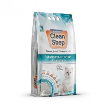 Clean Step Aktif Karbonlu Marsilla Kokulu İnce Taneli Topaklanan Bentonit Kedi Kumu 10 Lt