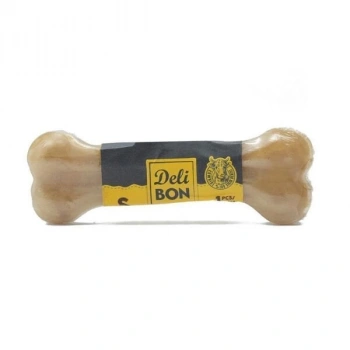 Delibon Vakumlu Pres Deri Naturel Köpek Ödül Kemiği 12 cm (1 Adet)