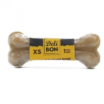 Delibon Vakumlu Pres Deri Naturel Köpek Ödül Kemiği 7 cm (1 Adet)