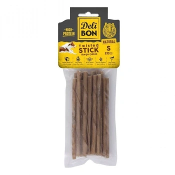 Delibon İnce Deri Burgu Çubuk Köpek Ödülü Naturel 20 Adet