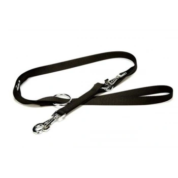 Doggie Classic Dokuma Köpek Gezdirme Tasması Medium Siyah 2x120-190 Cm