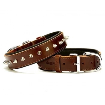 Doggie Comfort Deri Çivili Köpek Boyun Tasması Large Kahverengi 3.5x52-60 Cm