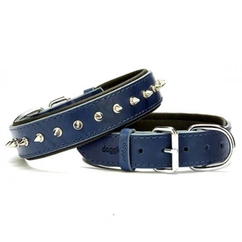 Doggie Comfort Deri Çivili Köpek Boyun Tasması Large Mavi 3.5x52-60 Cm