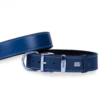Doggie Comfort Deri Kemik Desenli Köpek Boyun Tasması Medium Mavi 4x52-60 Cm
