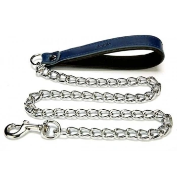 Doggie Comfort Deri Zincirli Köpek Gezdirme Tasması Medium Mavi 4x110 Cm