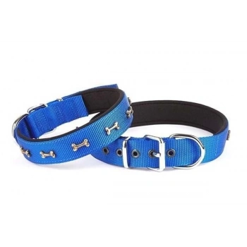 Doggie Comfort Dokuma Kemikli Köpek Boyun Tasması Large Mavi 3x47-55 Cm