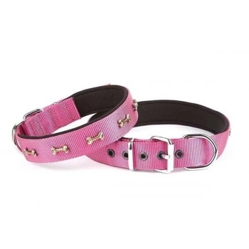 Doggie Comfort Dokuma Kemikli Köpek Boyun Tasması Medium Mor 2.5x37-45 Cm