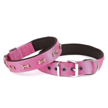 Doggie Comfort Dokuma Kemikli Köpek Boyun Tasması Medium Mor 3x42-50 Cm