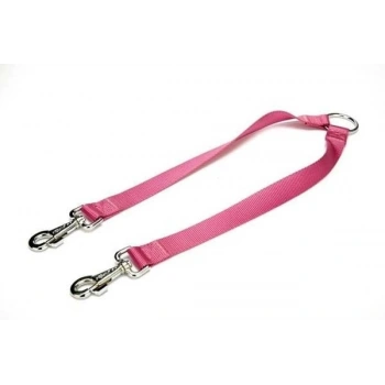 Doggie Dokuma Çift Köpek Gezdirme Tasma Aparatı Medium Mor 2.5x70-60 Cm