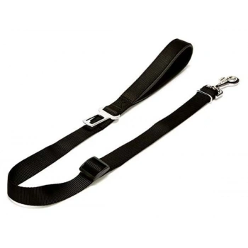 Doggie Dokuma Emniyet Kemerli Köpek Gezdirme Tasma Aparatı Medium Siyah 2.5x80-120 Cm