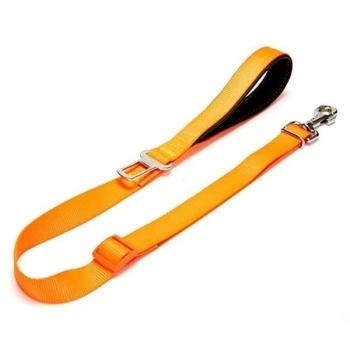 Doggie Dokuma Emniyet Kemerli Köpek Gezdirme Tasma Aparatı Medium Turuncu 2.5x80-120 Cm