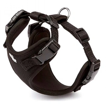 Doggie Havalı Dokuma Köpek Göğüs Tasması Small Siyah 1.5x40-50 Cm