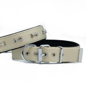 Doggie Konfor Dokuma Kemikli Köpek Boyun Tasması Large Haki 3x47-55 Cm