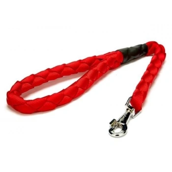 Doggie Örgülü Dokuma Köpek Gezdirme Tasması Medium Kırmızı 2.5x100 Cm