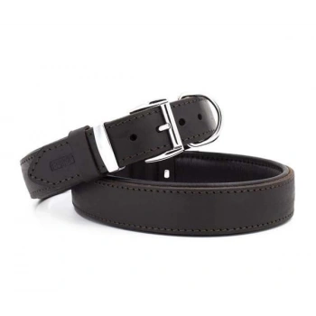 Doggie Yağlı Deri Köpek Boyun Tasması Large Kahverengi 3.5x52-60 Cm