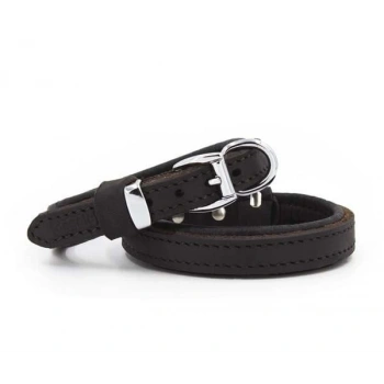 Doggie Yağlı Deri Köpek Boyun Tasması Medium Kahverengi 1.5x25-30 Cm