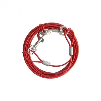 Eastland Köpek Çelik Bahçe Bağlama Halatı Kırmızı 2 Mm 4.5 Mt