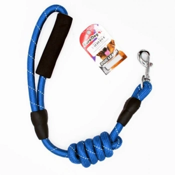 Euro Dog Köpek Uzatma Tasması Reflektörlü Çizgili Mavi 14 Mm 120 Cm