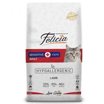 Felicia Düşük Tahıllı Hipoalerjenik Kuzu Etli Yetişkin Kedi Maması 12 Kg