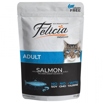 Felicia Tahılsız Somonlu Pouch Yetişkin Konserve Kedi Maması 85 Gr