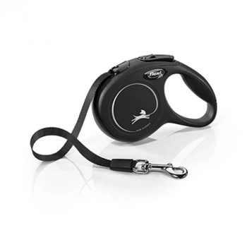 Flexi New Classic Şerit Otomatik Köpek Gezdirme Tasması Xsmall Siyah 3 Mt